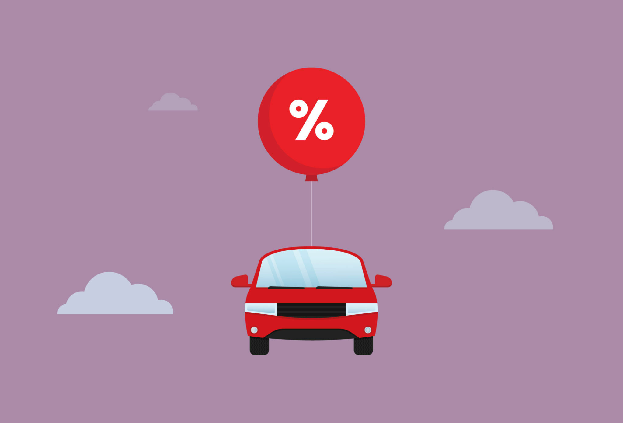 Car with a percentage balloon
